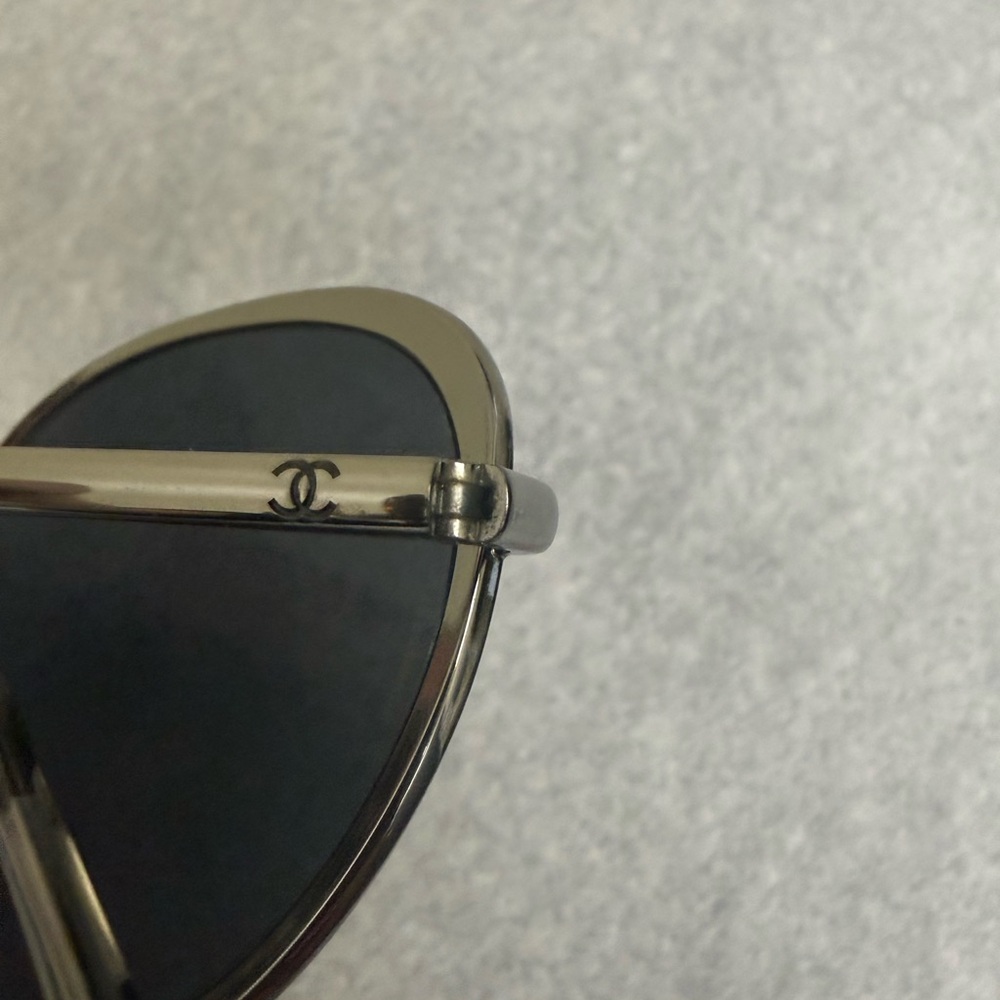 Chanel Women’s Dark Gray Frame Round Sunglasses - Picture 6 of 15